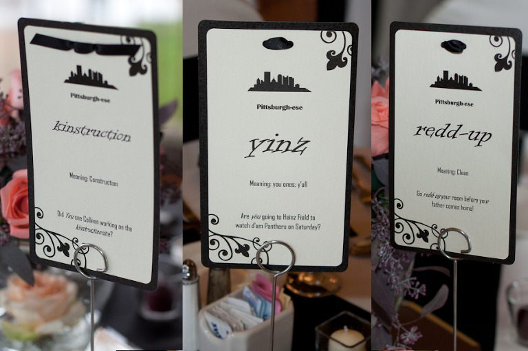 Pittsburghese Table Cards