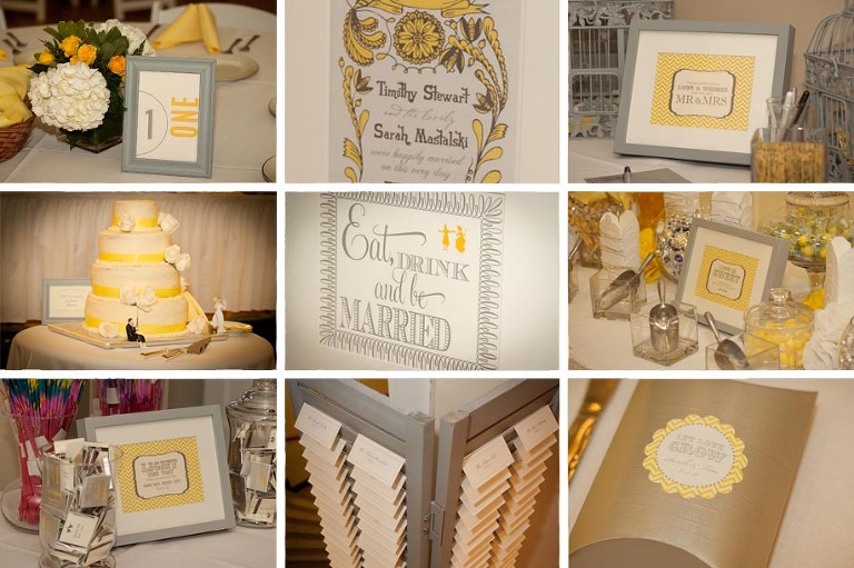 Yellow Gray Wedding details