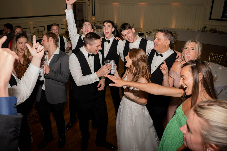 Glow Stick Dance at Bedford Springs Wedding 